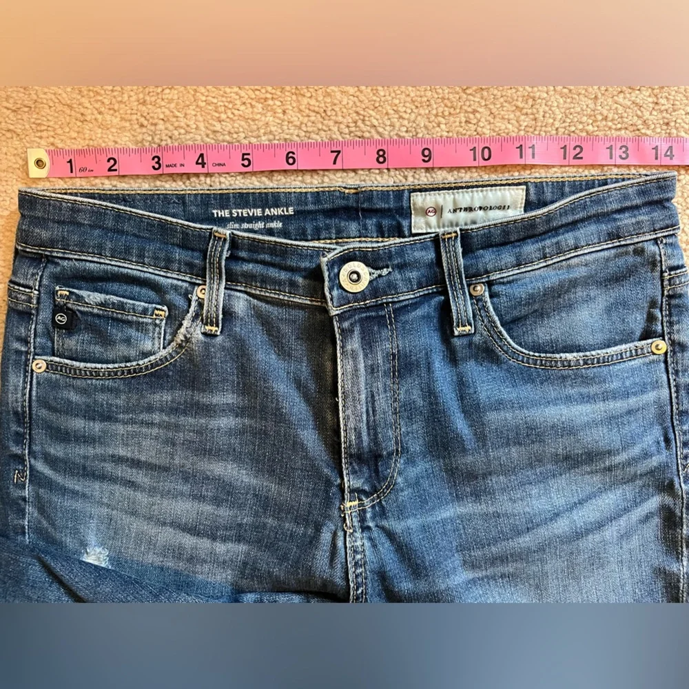 AG Adriano Goldschmied Jeans Womens 27R Stevie Ankle Slim Straight Distressed - Picture 8 of 9
